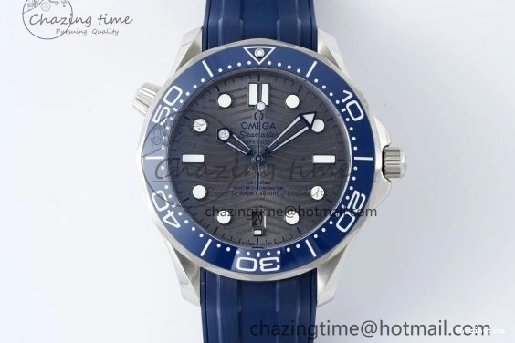 0305 SmartChoice Seamaster Diver 300M ZF 1:1 Best Edition Blue Ceramic Gray Dial on Blue Rubber Strap A 7735